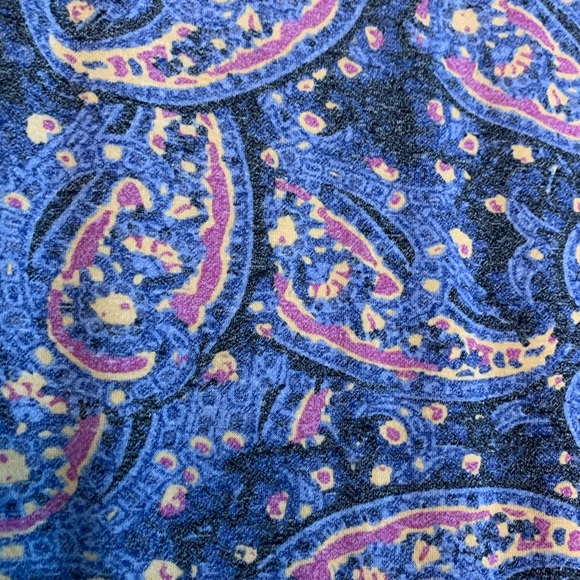 LulaRoe Julia Blue Gold Paisley Dress - Picture 4 of 5